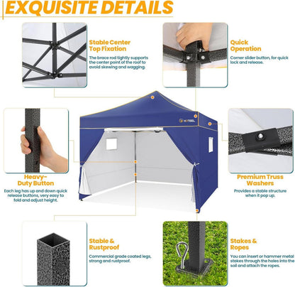 Faltpavillon 3x3 Wasserdicht Stabil Winterfest Pop Up Pavillon