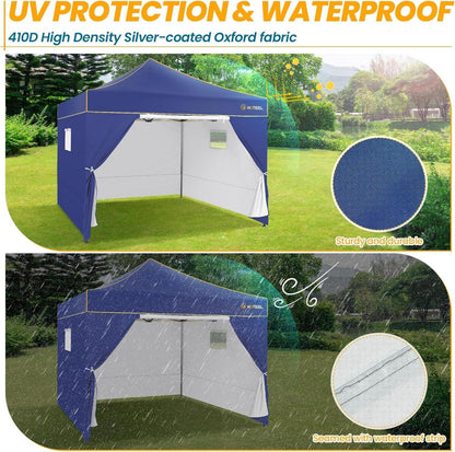 HOTEEL Faltpavillon 3x3 Wasserdicht Stabil Winterfest Pop Up Gartenpavillon Navy Blau