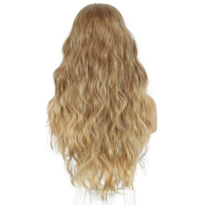 Ombre Blonde Wellige Stirnband Perücke Synthetisch 26 Zoll