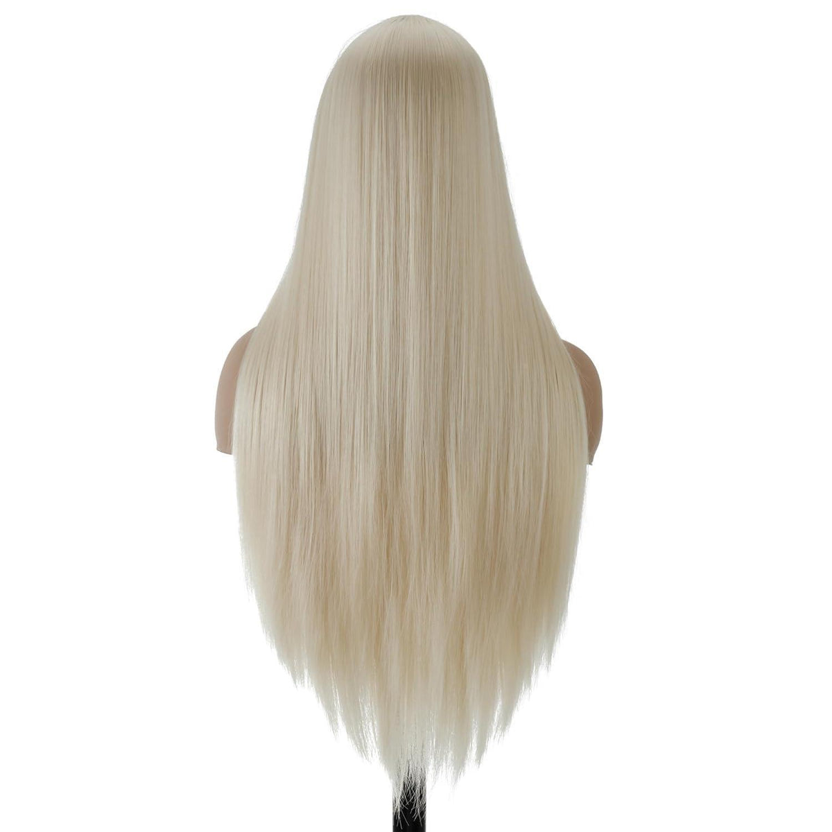 Langes, glattes Platinblond Perücke mit Spitze – Wear & Go