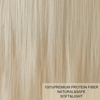 Langes, glattes Platinblond Perücke mit Spitze – Wear & Go