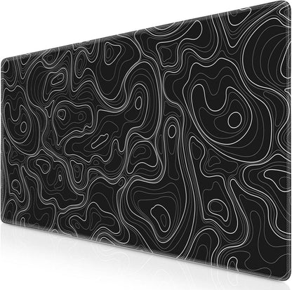 XXL Gaming Mauspad 900x400mm Schwarz Topographisch Vernähte Kanten