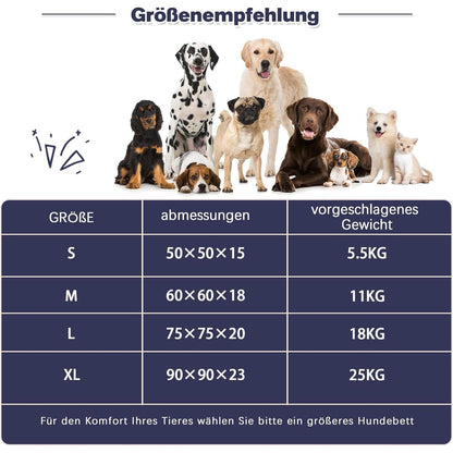 Flauschiges Hundebett Rund Hundekissen waschbar dunkelgrau