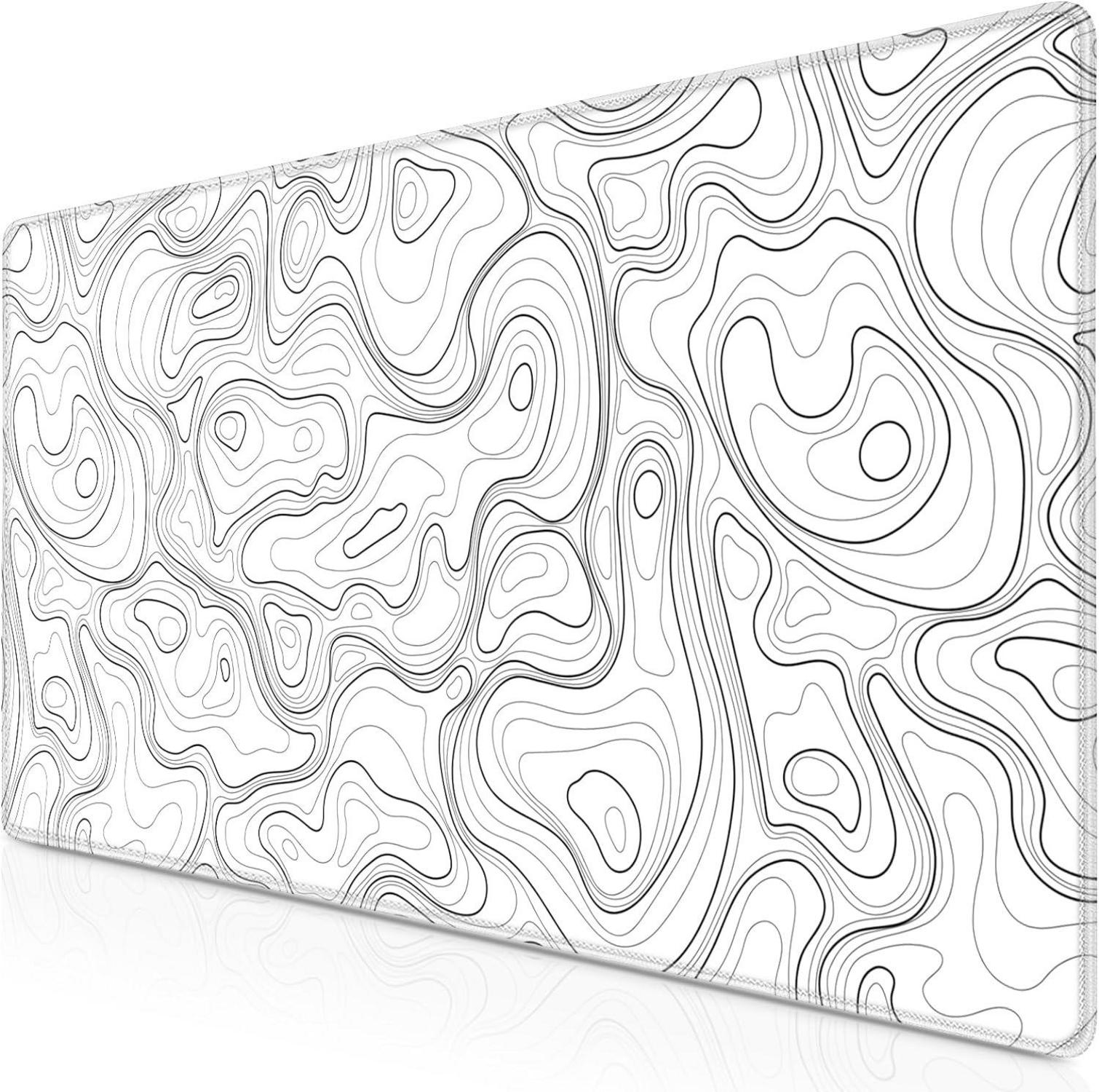 Großes Gaming Mousepad Weiß 900x400mm Wasserdicht Anti-Rutsch