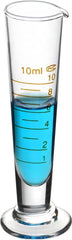 Messbecher 10 ml Glas-Messzylinder Borosilikatglas Skalierung