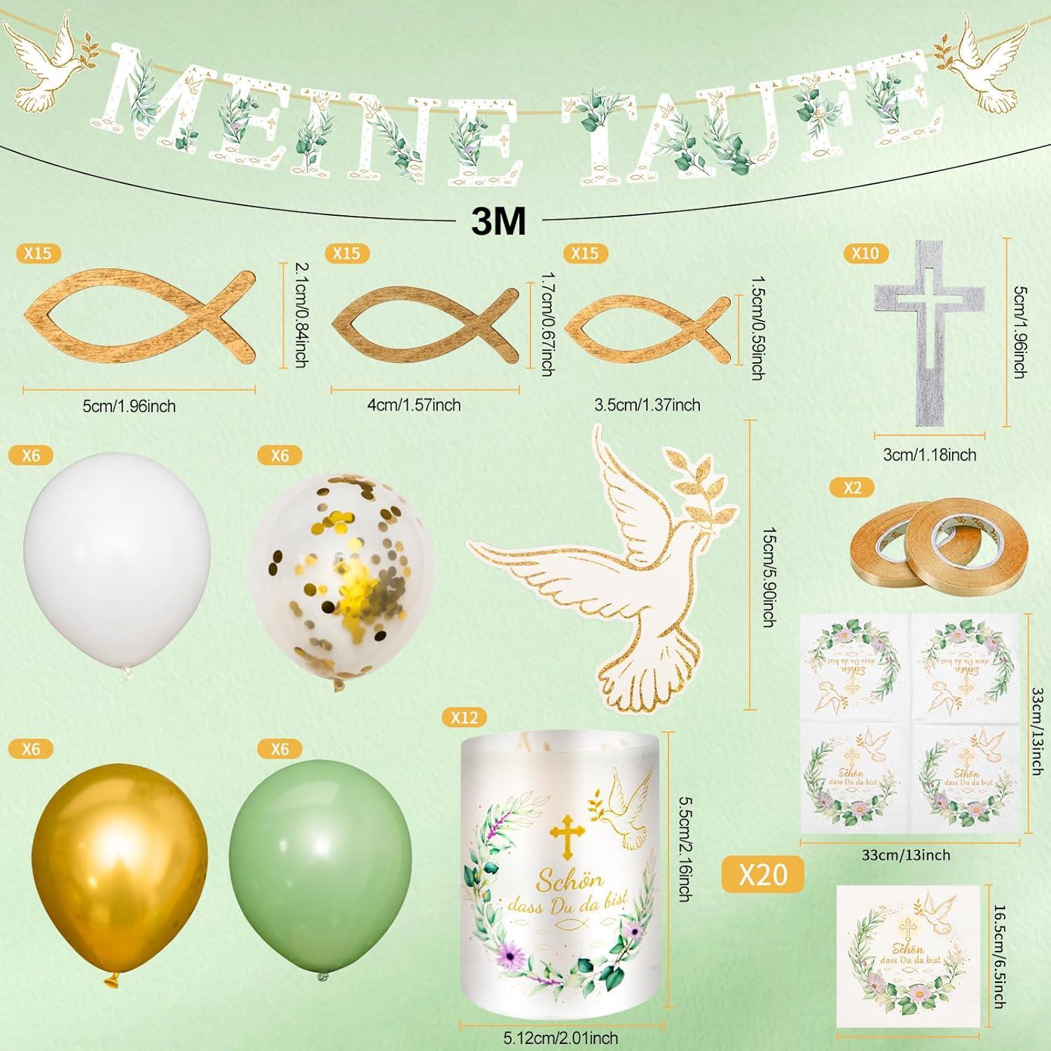 Taufe Deko Set für Jungen und Mädchen - Meine Taufe Party