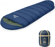 Mumienschlafsack Baumwolle Ultrawarm Camping Outdoor Blau