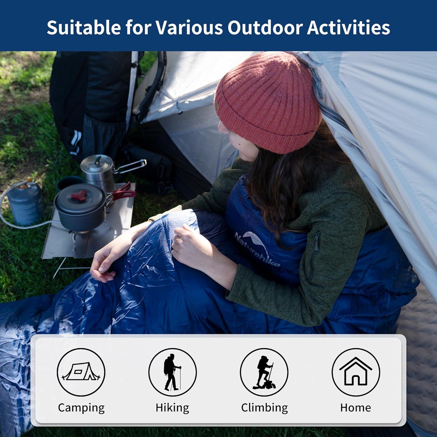Naturehike Mumienschlafsack Camping Erwachsene Ultra Warm Blau