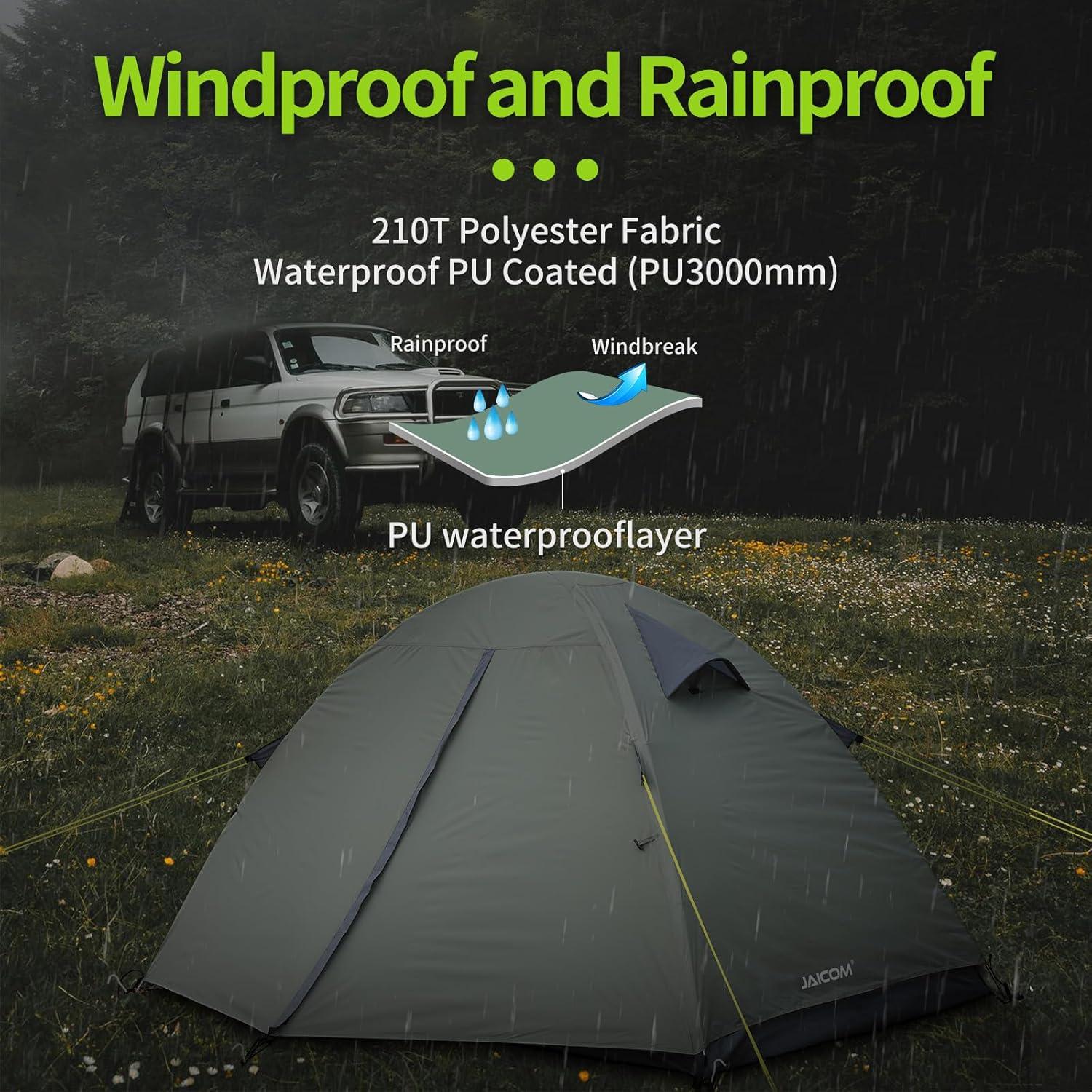 JAICOM Camping Zelt für 2 Personen Ultraleicht Wasserdicht Winddicht Kuppelzelt