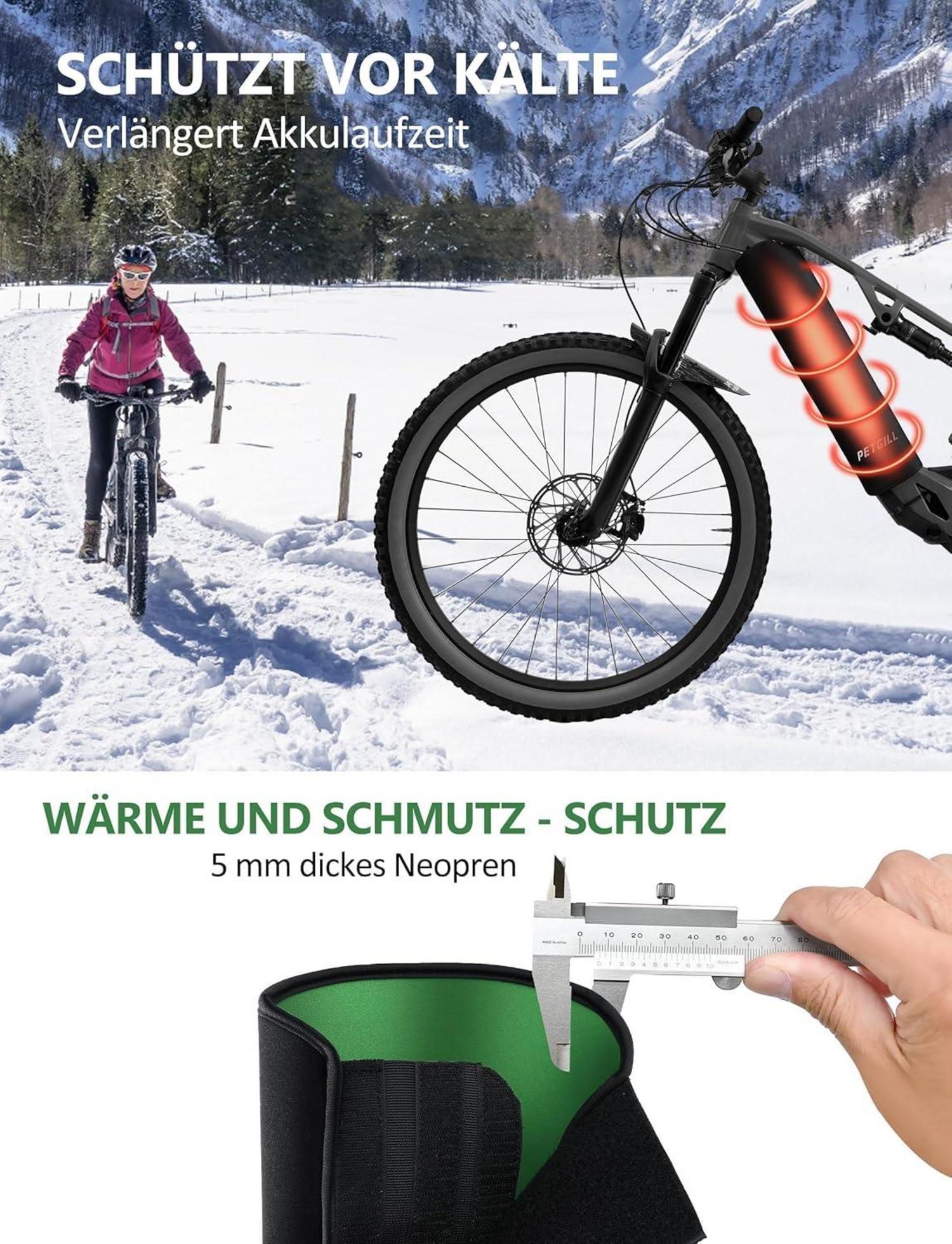E Bike Akku Schutzhülle Transportschutz Kälte Schmutz Laufzeit