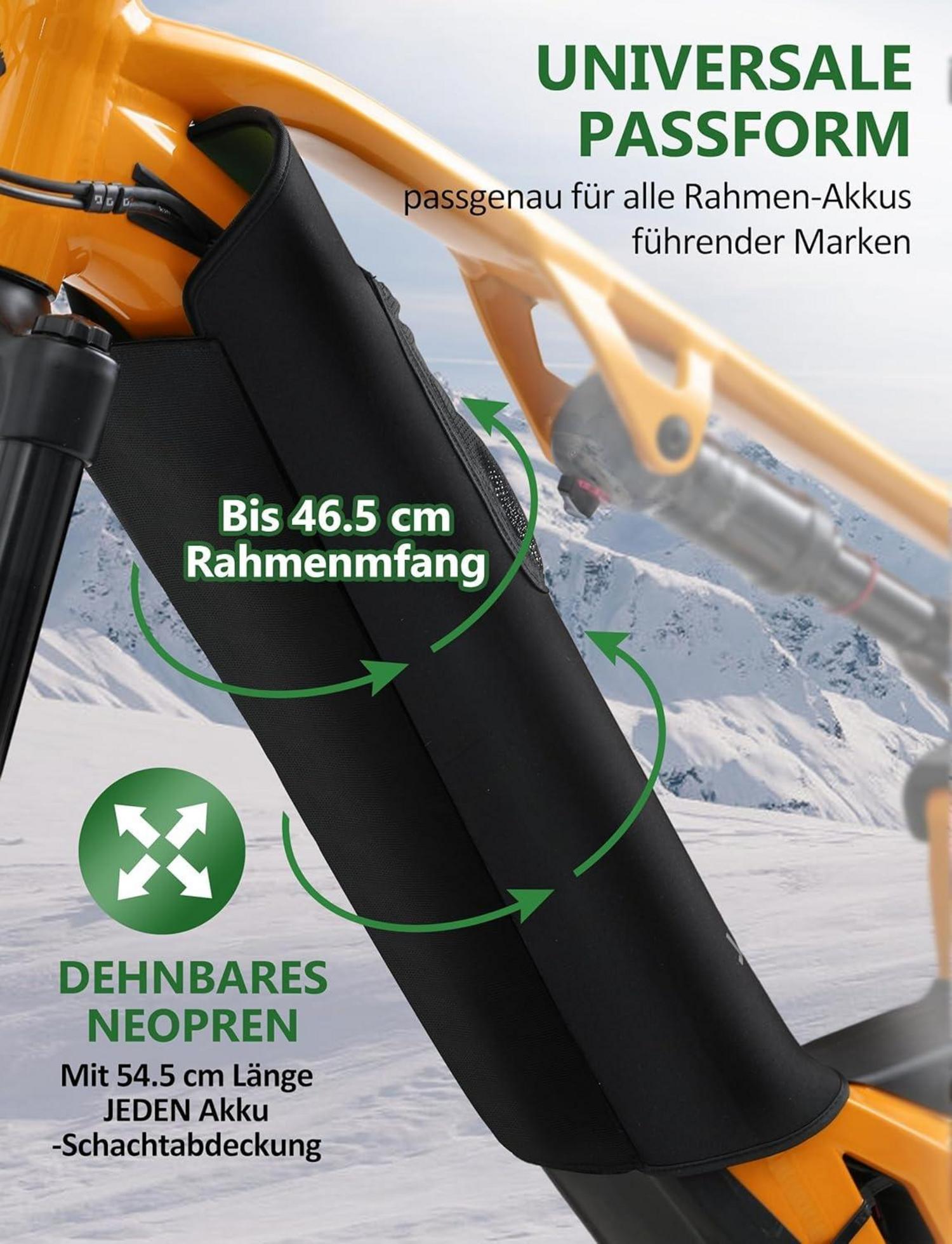 E Bike Akku Schutzhülle 30-54cm Transportschutz Kälte Schmutz Schwarz