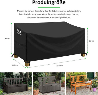 Schutzhülle für Gartenbank 600D Oxford Wasserdicht UV-Beständig