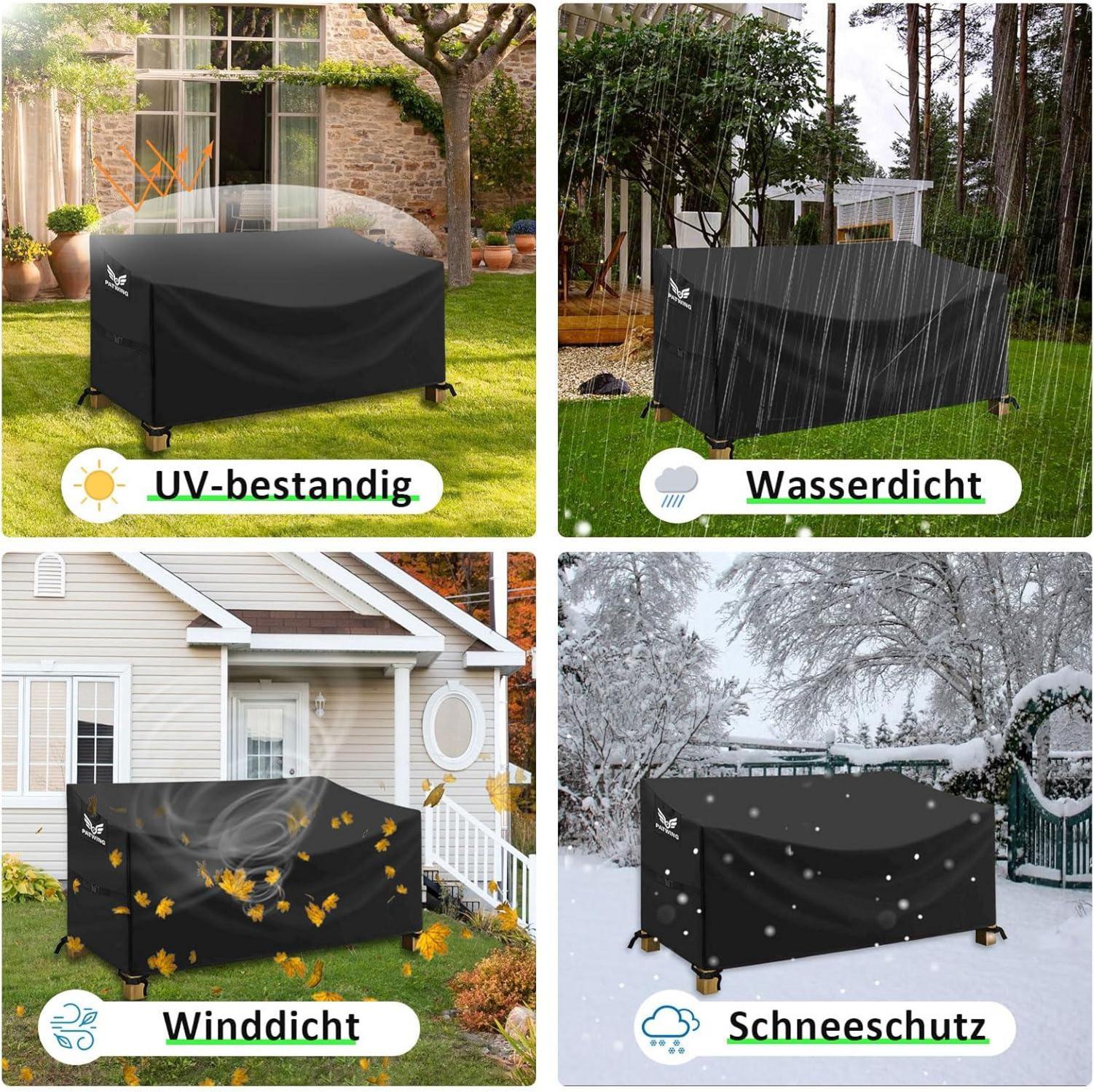 Gartenbank Schutzhülle 600D Oxford 134x66x63/89cm wasserdicht UV-beständig