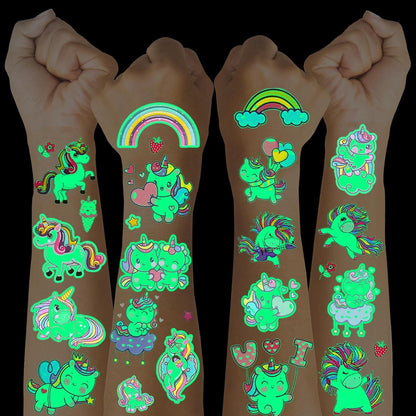 Einhorn Tattoos Mädchen Kinder 12 Blätter Leuchtend Hautfreundlich