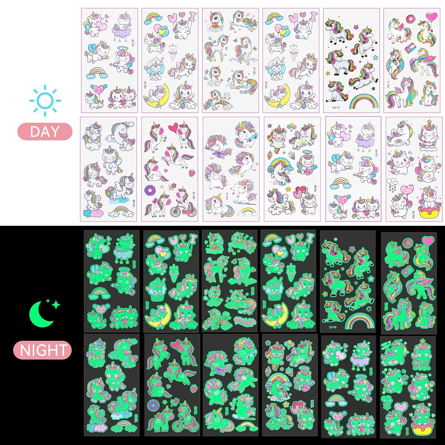 Einhorn Tattoos Mädchen Kinder Leuchtende Temporäre