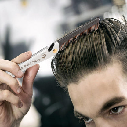 Focenat Klappbarer Bartkamm Edelstahl Herren Frisurkamm Styling