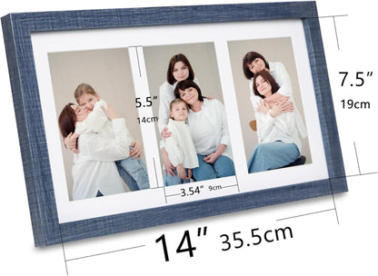 Shampsen 3 Bilderrahmen Blau Collage 10x15 Wandmontage