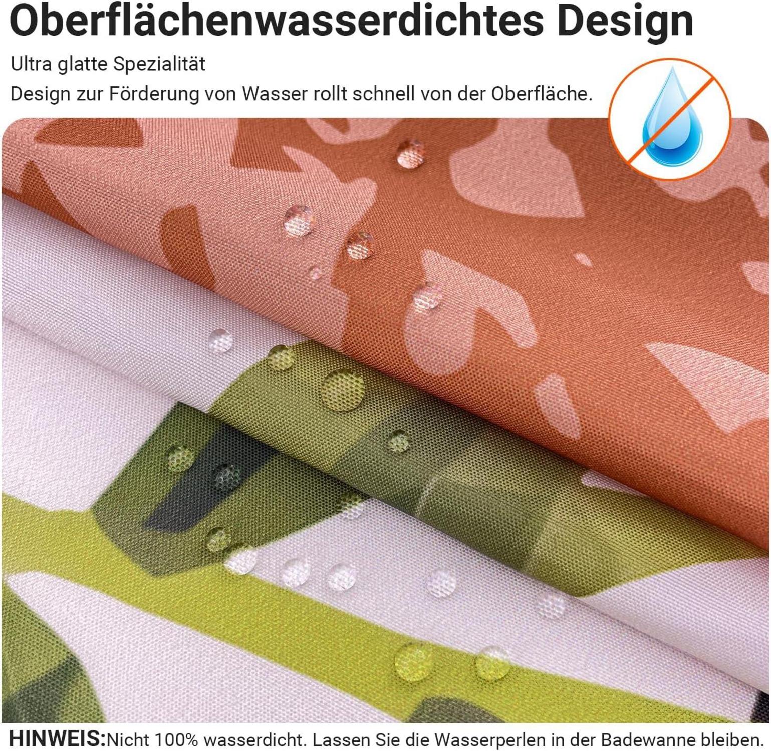 Duschvorhang 240x200cm Blätter Linie Antischimmel