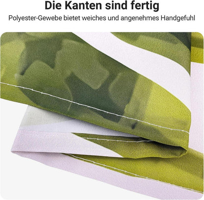 Duschvorhang Blätter 240x200cm Wasserabweisend Waschbar Polyester 16 Ösen