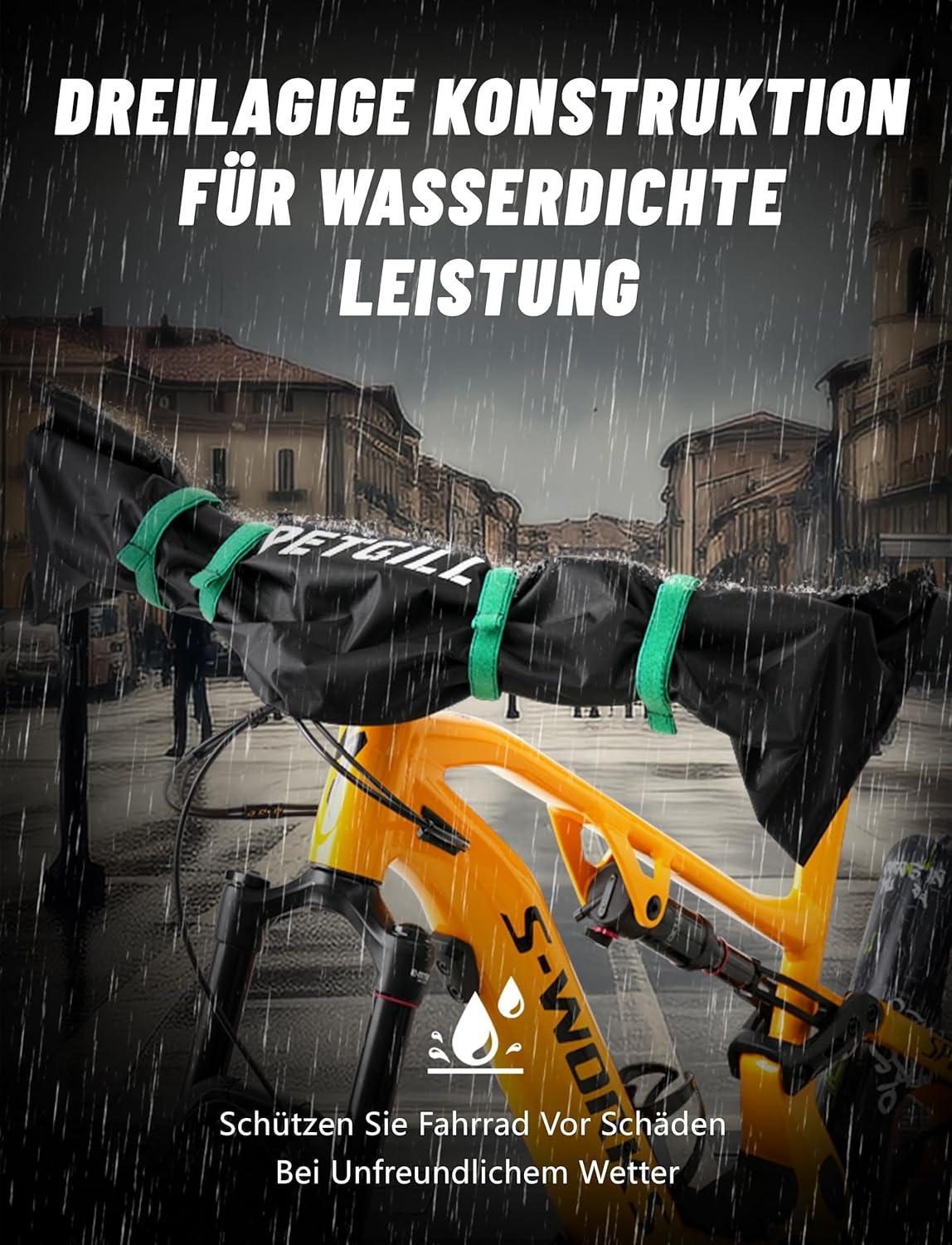 Lenkerschutzhülle E-Bike Zubehör wasserfest staubgeschützt Camping Schwarz