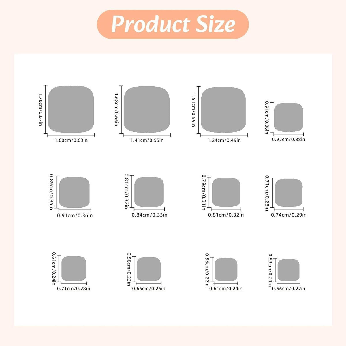 24 Rosa Acrylnagel-Set mit Kleber – French Press Nägel