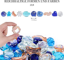 910g Bunte Glassteine Deko Vasen Pflanzen Aquarien