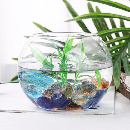 910g Bunte Glassteine Flache Murmeln Deko Vasen Aquarium