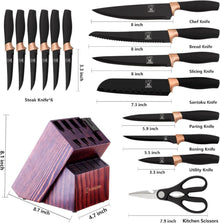 Chefhoablorn 15-TLG Messerblock Set aus Edelstahl für