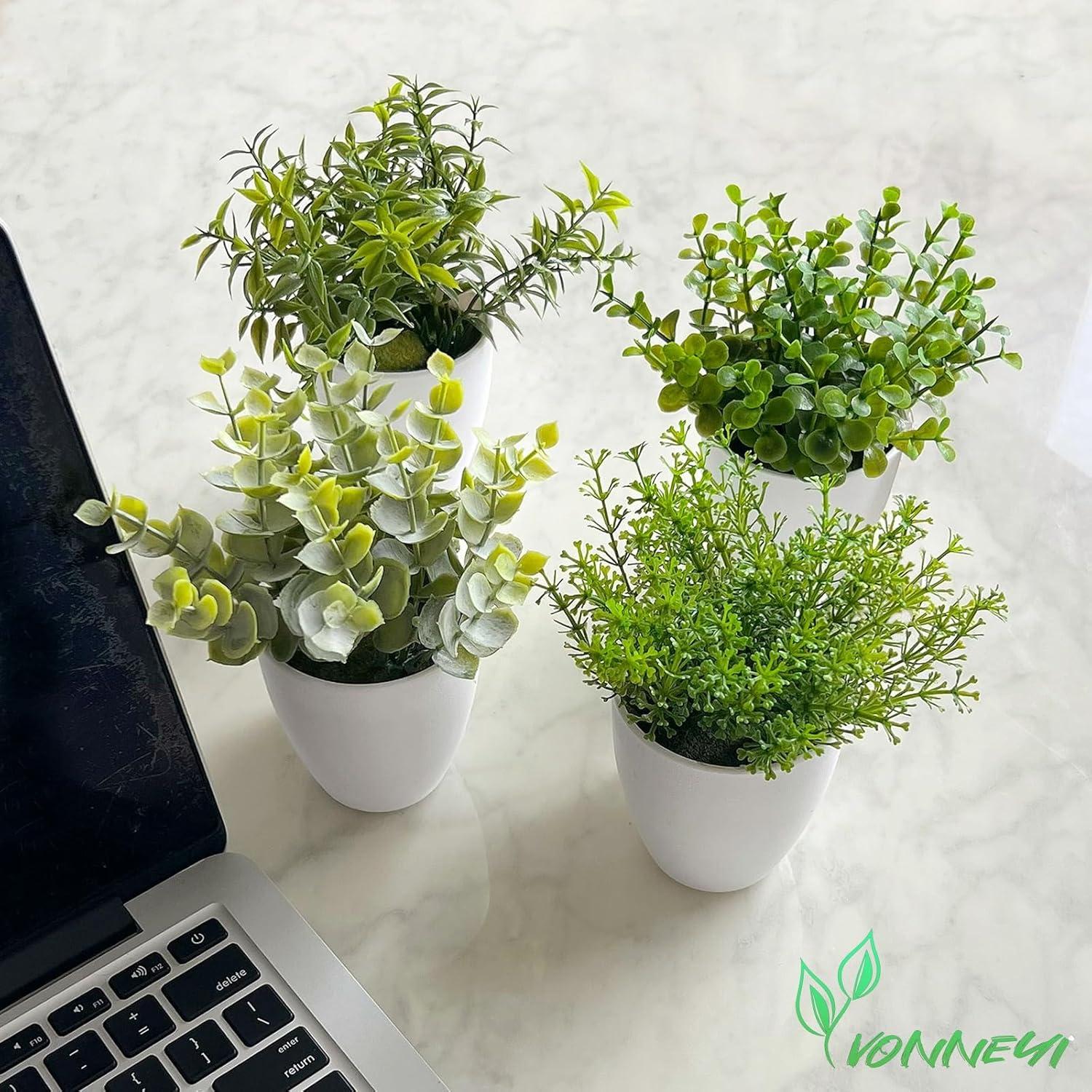 6er Set Mini Künstliche Pflanzen Eukalyptus Deko Wohnzimmer Badezimmer