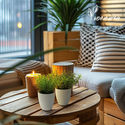 Künstliche Pflanzen Eukalyptus Deko Mini Kunstblumen 6er Set