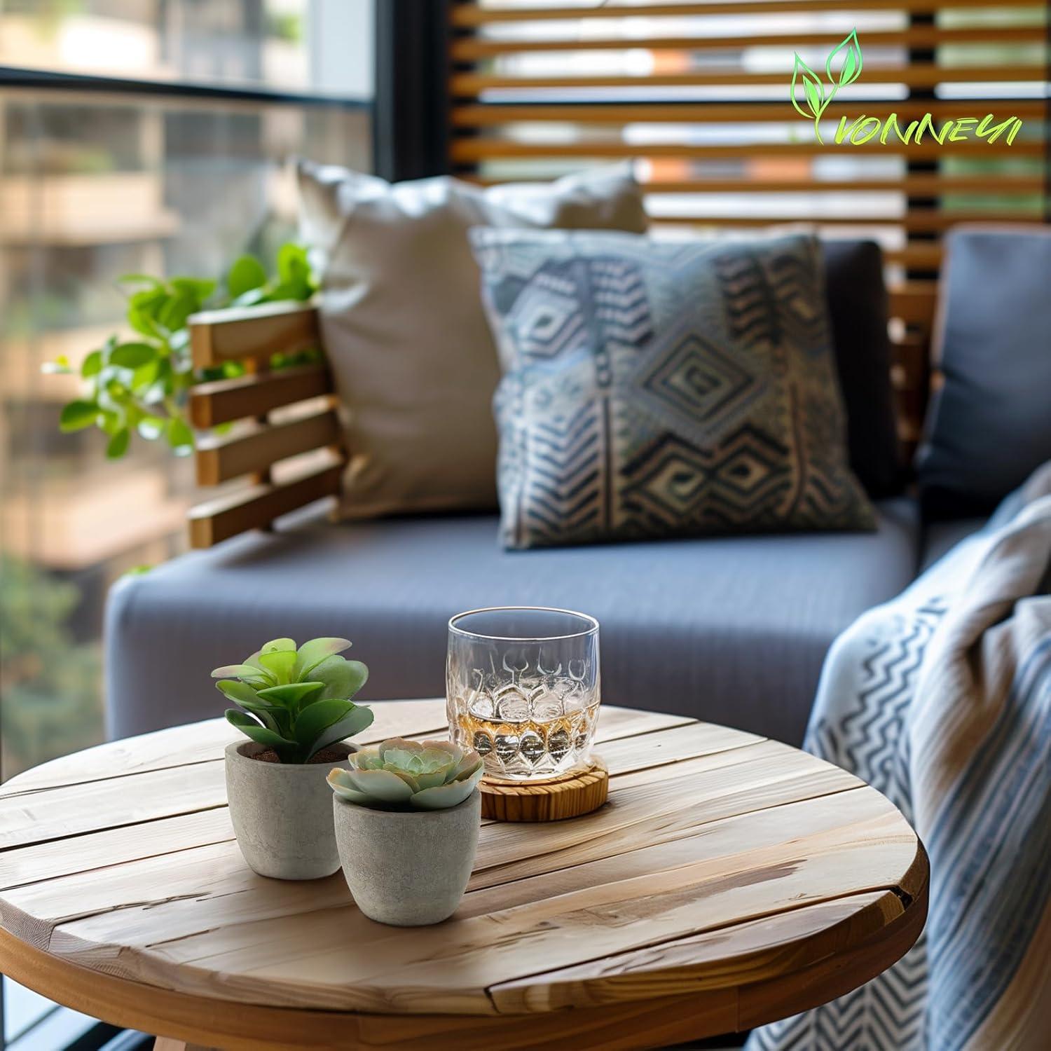 Kunstpflanze Sukkulenten Künstlich mit Topf 5er Set Wohnzimmer Deko