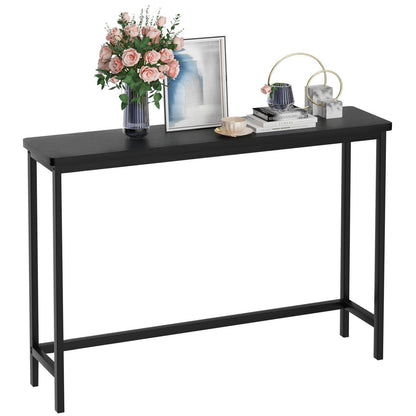 Schmaler Bambus Konsolentisch Schwarz 100 cm – Flur & Wohnzimmer