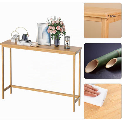 Bambus Konsolentisch Schmal 100cm – Beistelltisch für Flur & Wohnzimmer