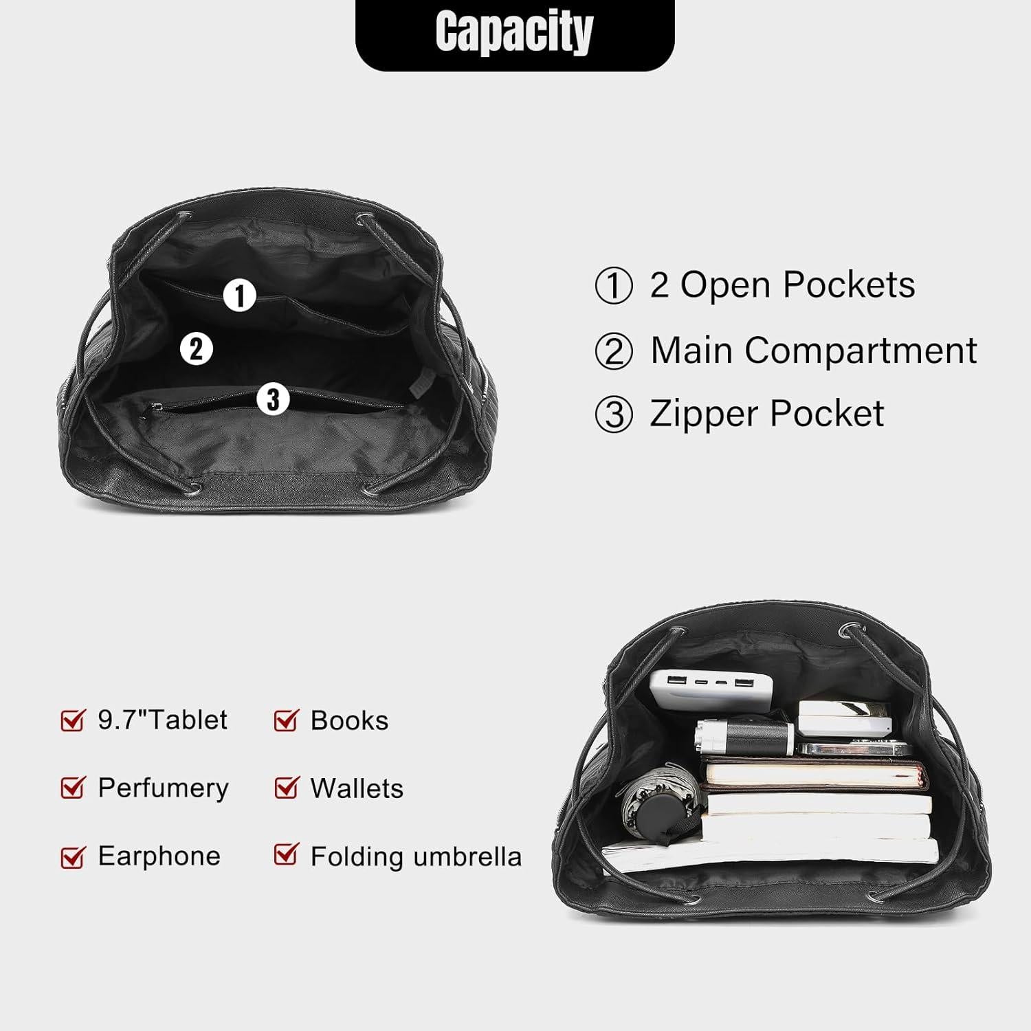 Miss Lulu Damen Rucksack Damen Cityrucksack Wasserdicht Schulrucksack 28x15x33cm