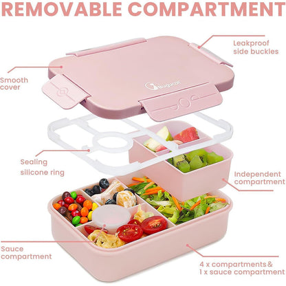 Bugucat Brotdose Kinder 1300ML Auslaufsicher 3PCS - Lunchbox