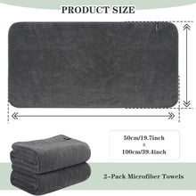 2er Pack Mikrofaser Handtuch Haare 50x100cm Dunkelgrau