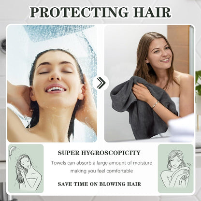 Saugstarke Mikrofaser Handtücher für Haare - 2er Pack 50x100cm