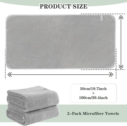 Mikrofaser Handtuch Haare Saugstark 50x100cm 2er Pack