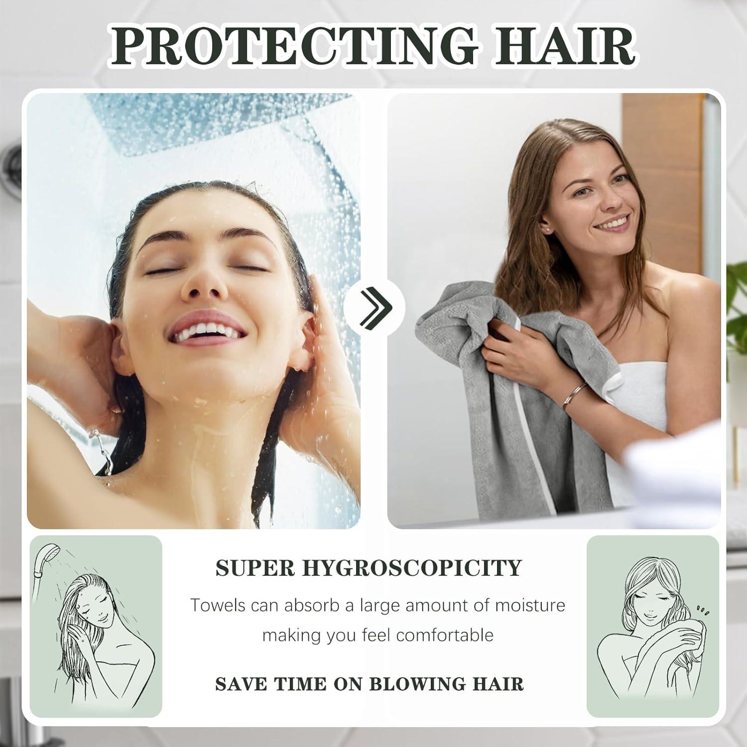 Mikrofaser Handtuch Haare 2er Pack flauschig saugstark 50x100cm