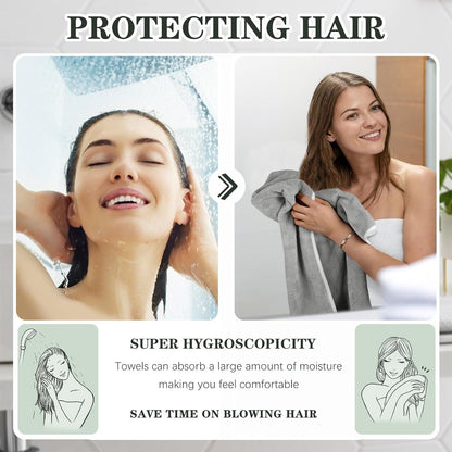 Mikrofaser Handtuch Haare 2er Pack flauschig saugstark 50x100cm