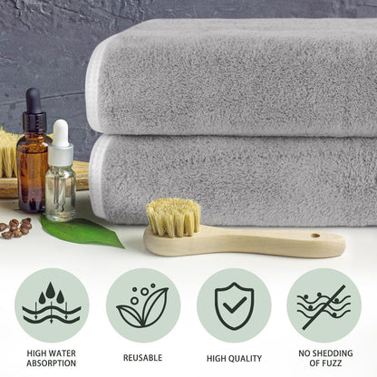 2er Pack Mikrofaser Handtuch Haare 50x100cm Hellgrau