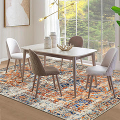 WONGS BEDDING Boho Teppich Orange Kurzflor 200x300 cm waschbar rutschfest