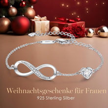 Infinity Armband Damen 925 Silber Herz Kristallen