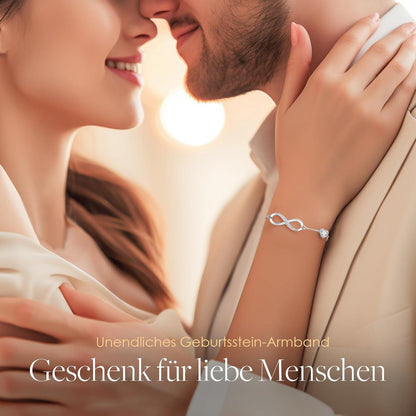 Infinity Armband Damen 925 Silber Herz Kristallen Verstellbar Geschenk