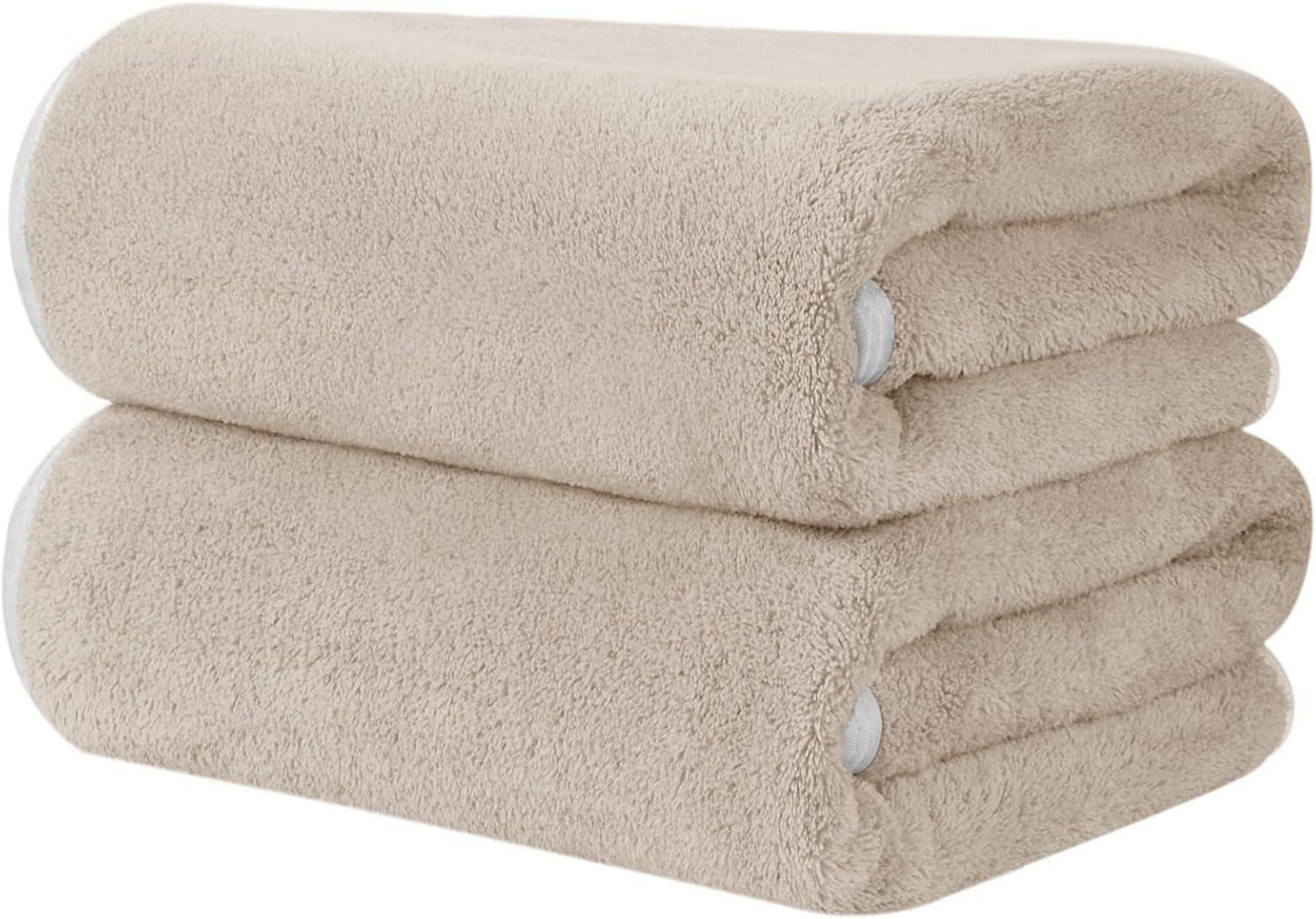 Microfaser Handtuch Haare Set 50x100cm Saugstark Hellbraun