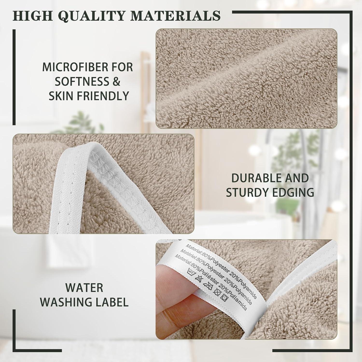 2er Pack Mikrofaser Handtuch Haare 50x100cm Weich Saugstarkhellbraun