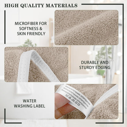 2er Pack Mikrofaser Handtuch Haare 50x100cm Weich Saugstarkhellbraun