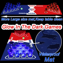Leuchtendes Glow-Pong-Tischmatten-Set für Partyspiele 71*23