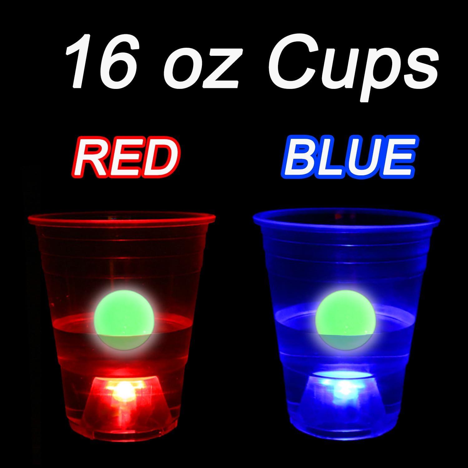 Glow-Pong-Tischmatten-Set 71*23 Zoll Partyspiel Festivals LED-Becher