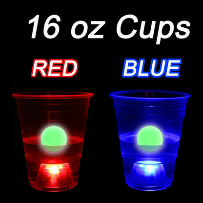 Glow-Pong-Tischmatten-Set 71*23 Zoll Partyspiel Festivals LED-Becher
